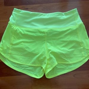 Lululemon Speed Up High Rise Shorts “4 in Highlight Yellow